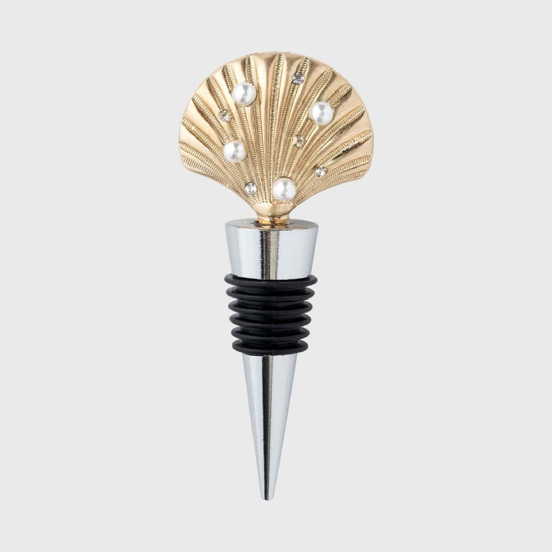 "Shell wine stopper" - Wine and Bar Tools in gold by Joanna Buchanan