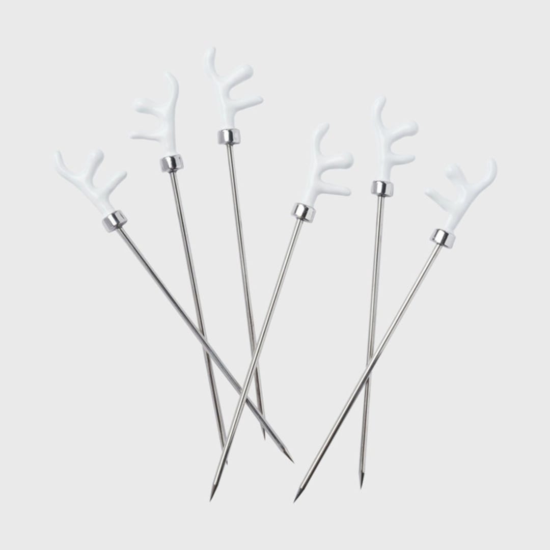 "Coral cocktail picks, white" - Wine and Bar Tools in white by Joanna Buchanan