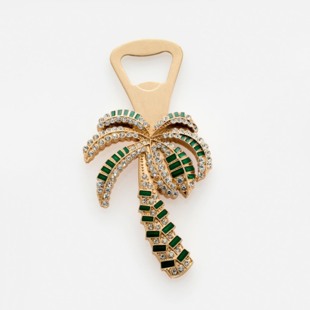 "Palm tree bottle opener" - Wine and Bar Tools in gold by Joanna Buchanan
