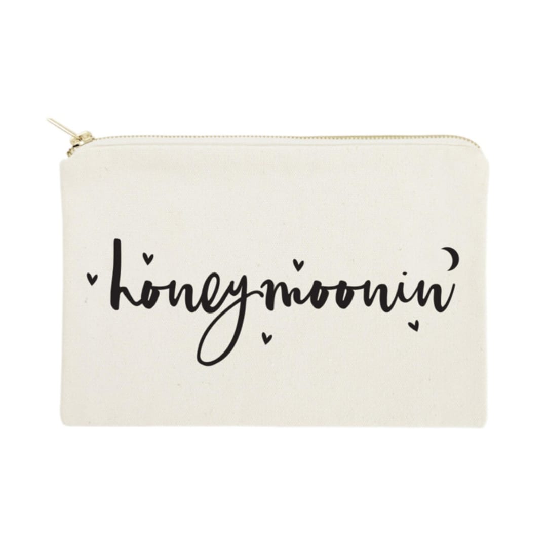 Honeymoonin' Cotton Canvas Cosmetic Bag
