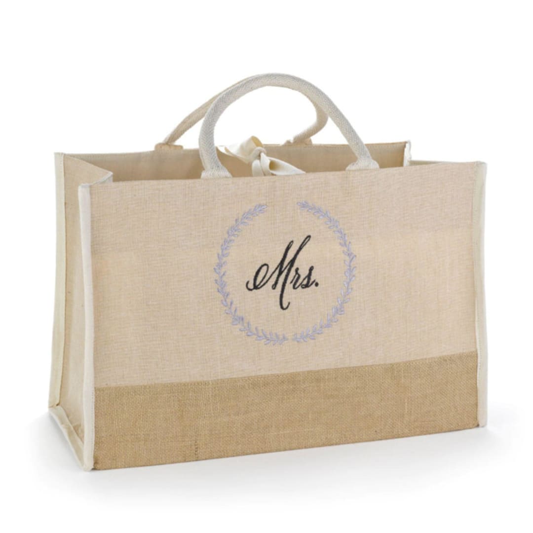 Mrs. Large Jute Tote Bag