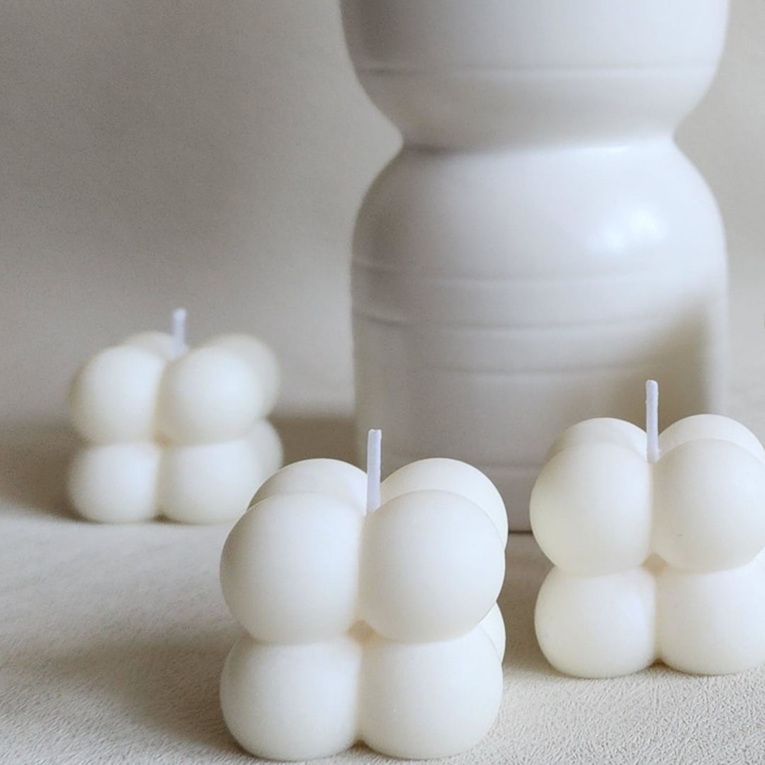 Unscented Mini Bubble Candles, Set of 3