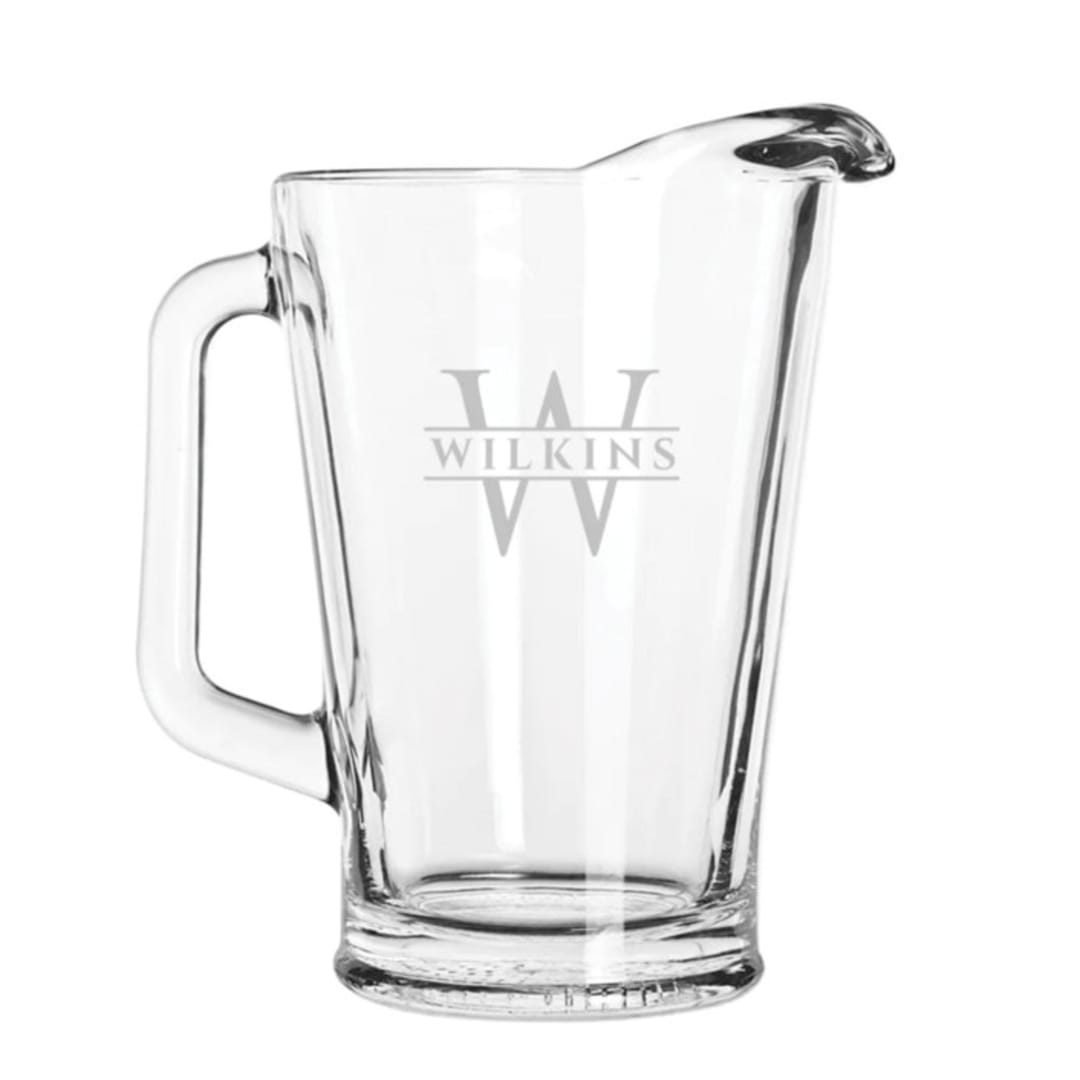 Custom Engraved Glass Beer Pitcher