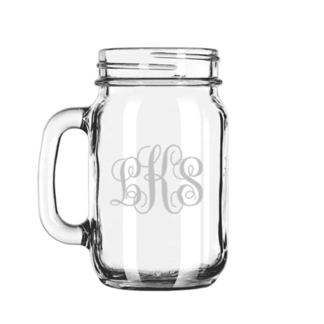 Custom Monogram Mason Jar