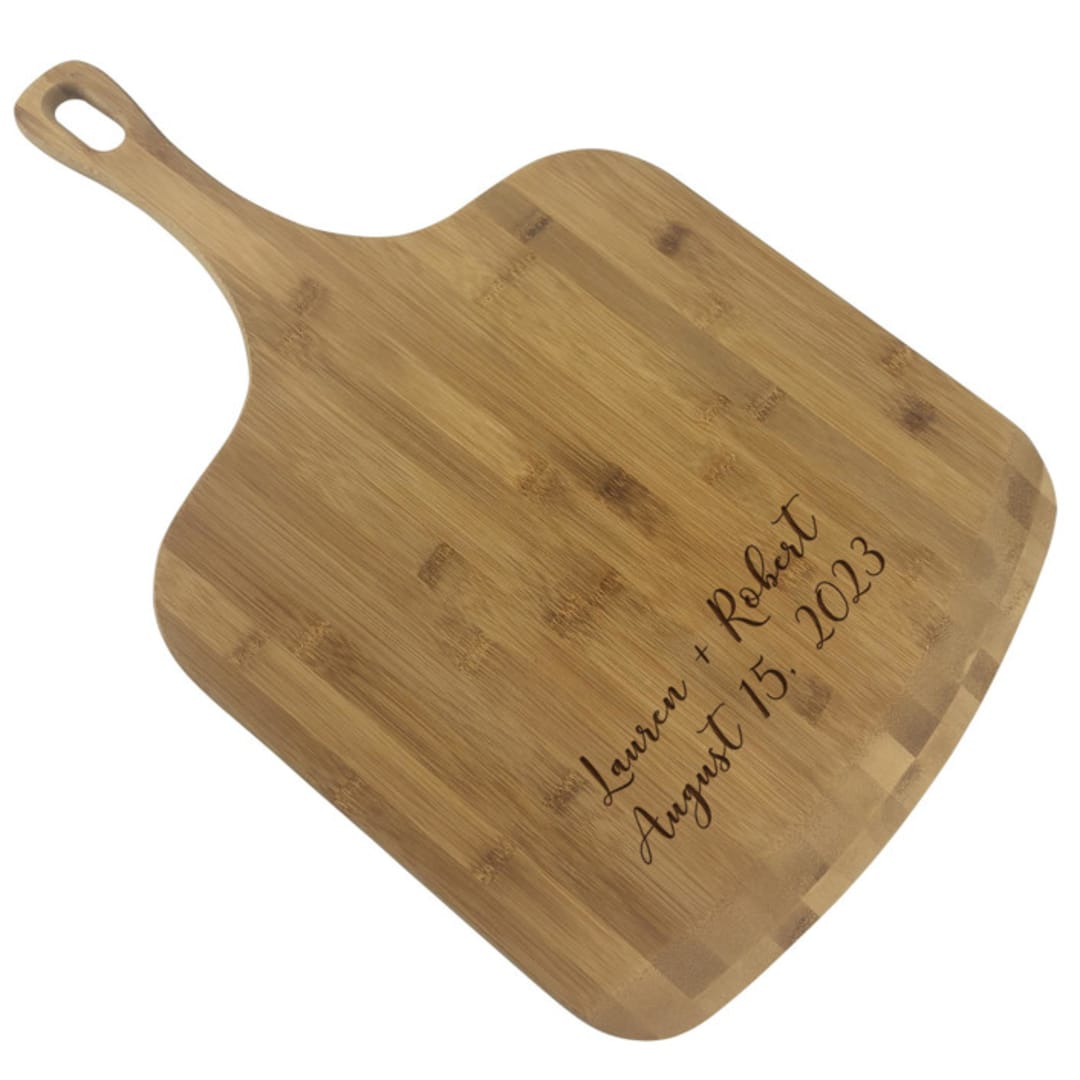 Engraved Two Line Message Script Personalized Pizza Board