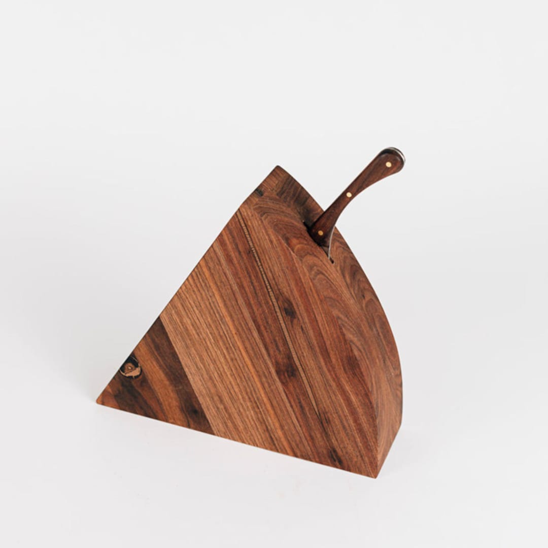 "The Walnut Cheese Block with Hand-Forged Knife" - Couple Gifts in beige by Millstream Home