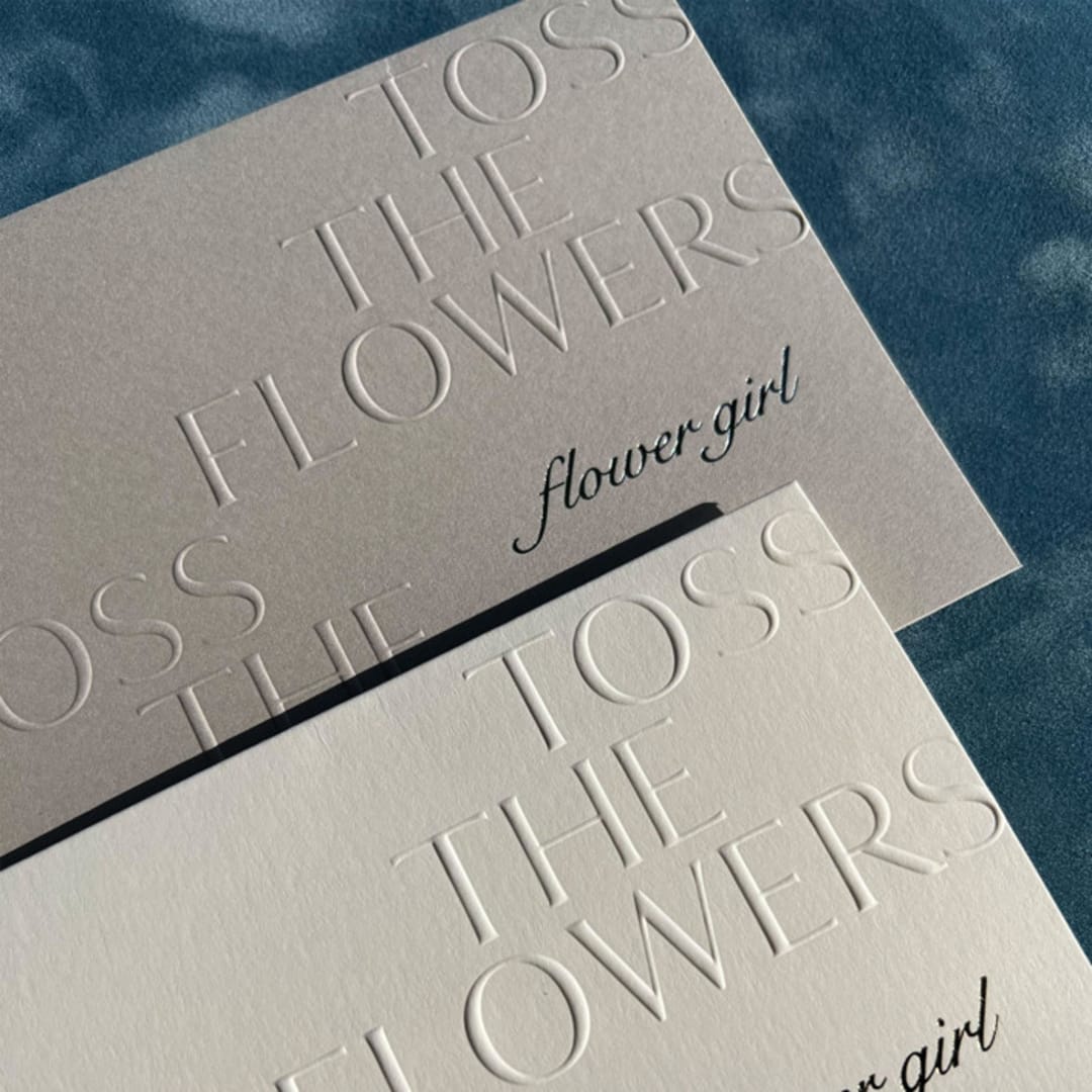 Embossed & Hot Foil Flower Girl & Ring Bearer Cards