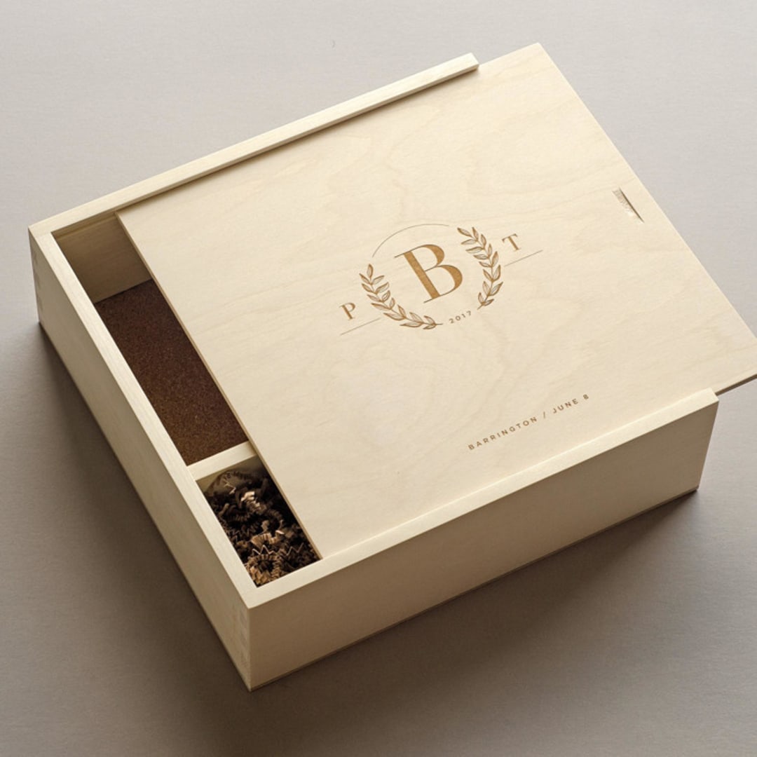 "The Producer - Keepsake Ceremony Wine Box" - Couple Gifts in natural by Artificer Wood Works
