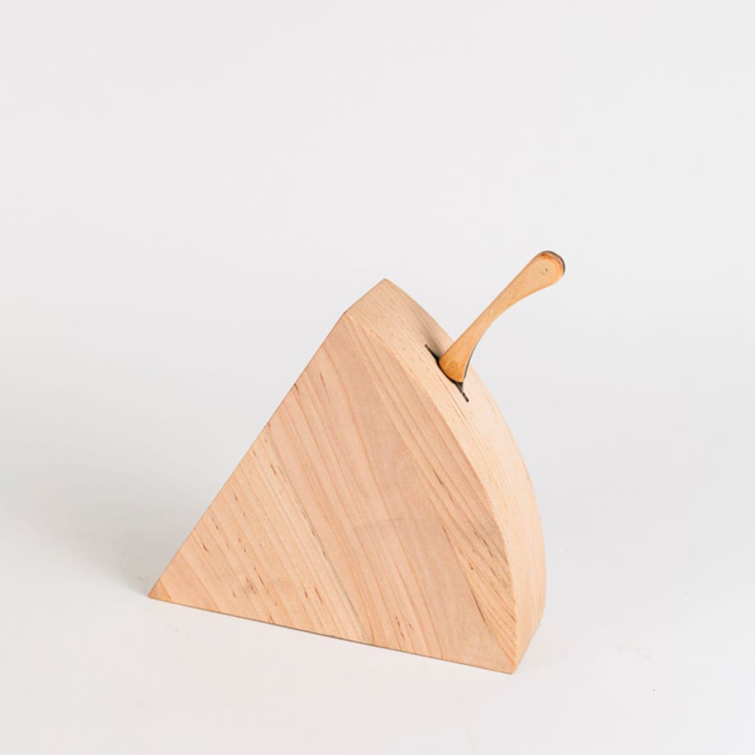 "The Maple Cheese Block with Hand-Forged Knife" - Couple Gifts in natural by Millstream Home