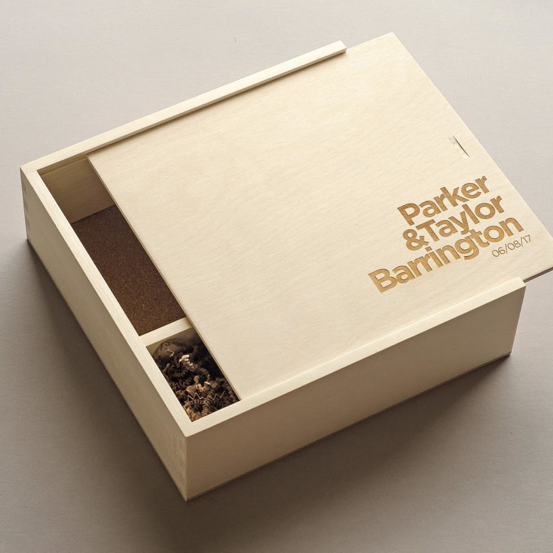 "The Designer - Keepsake Ceremony Wine Box" - Couple Gifts in natural by Artificer Wood Works
