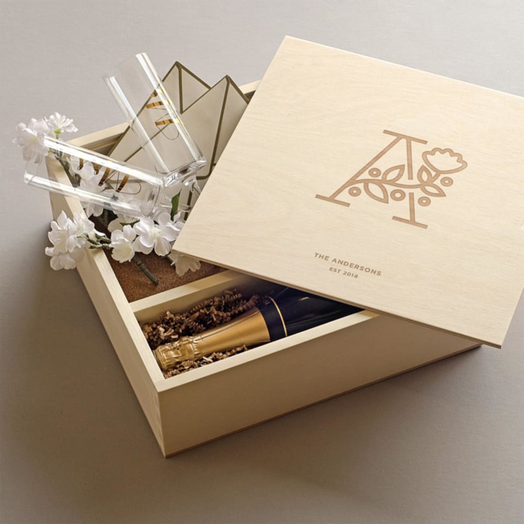 "The Florist - Keepsake Ceremony Wine Box" - Couple Gifts in natural by Artificer Wood Works