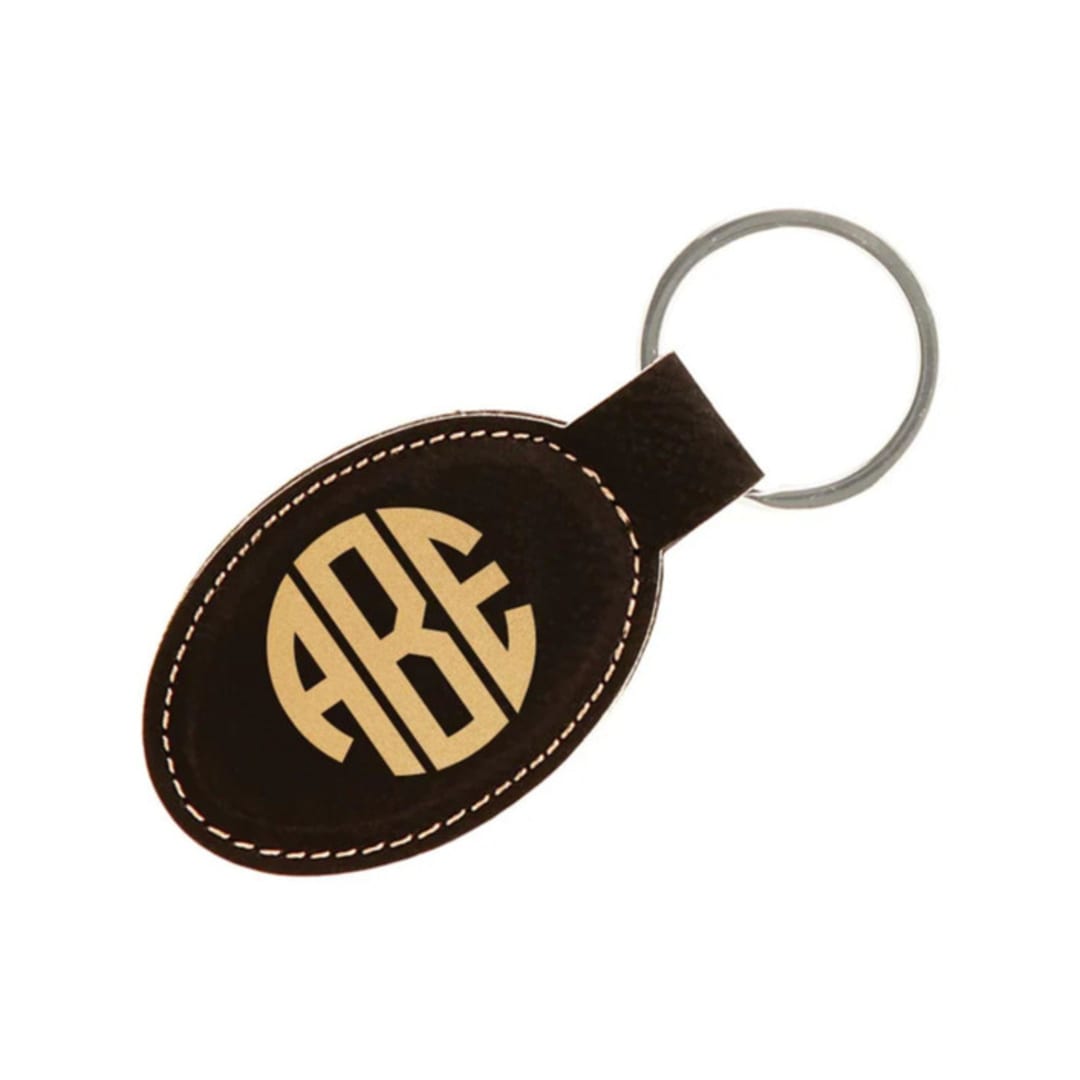 Vegan Leather Custom Key Fob Chain Personalized Monogrammed