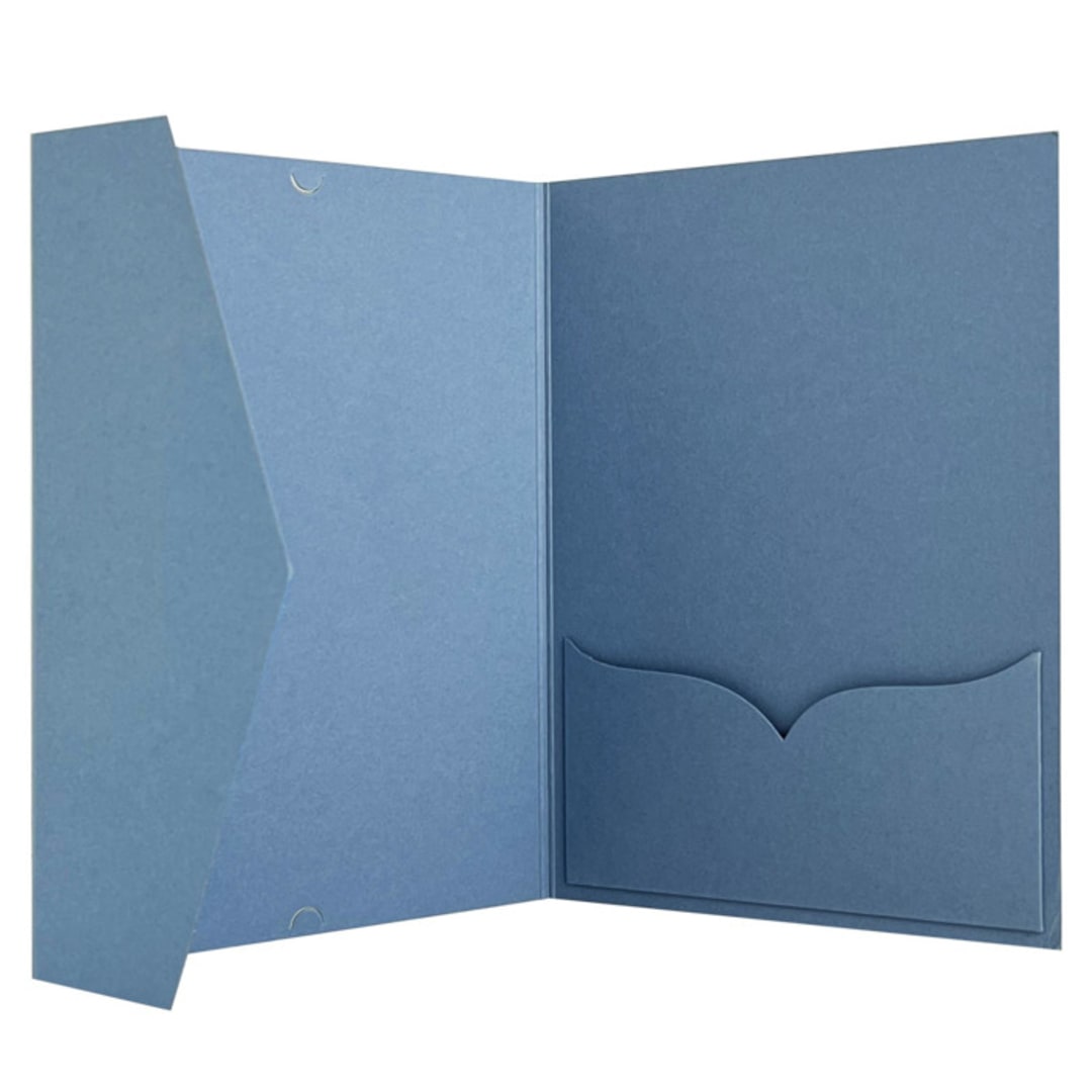 "Folder with Pocket for 5x7 Acrylic Invitation | Wedding Invite Jackets | Set of 10 | Envelopes Included" - Invitation Pockets in blue by Self Stationery