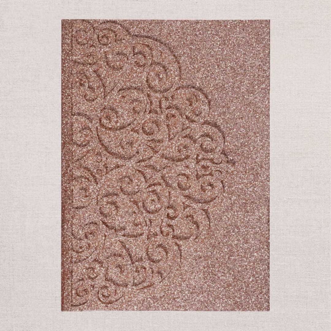 "Qty of 50 Custom Gorgous Open Lace Rose Gold Glitter Pocket | Other Color Options Available" - Invitation Pockets in green by Papel Custom Design