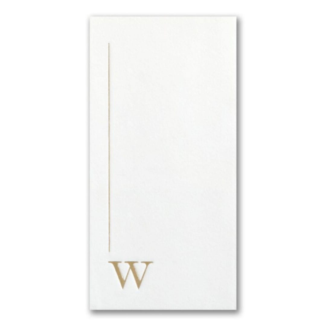 "Custom Initially Simple Premium Napkin - Guest Towel - Pack of 100" - Napkins in white by Papel Custom Design