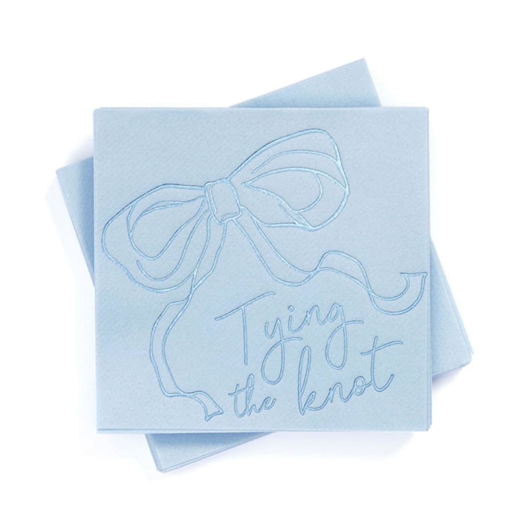 "Tying The Knot Napkin Pack in Blue, set of 20" - Napkins in blue by ForYourParty