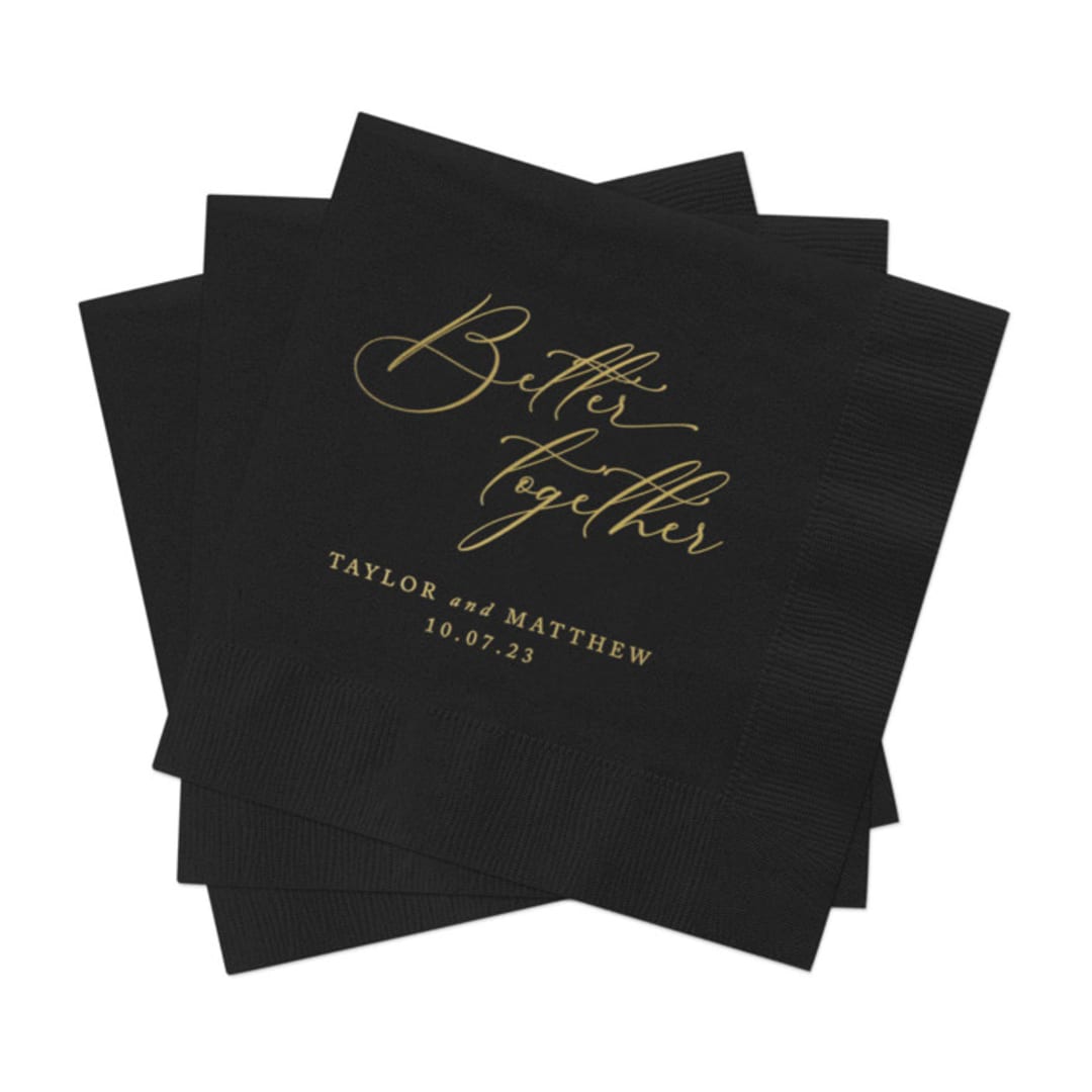 "Better Together, Wedding Cocktail Napkins, Pack of 200" - Napkins in multicolorassorted-colors by Studio Lavender