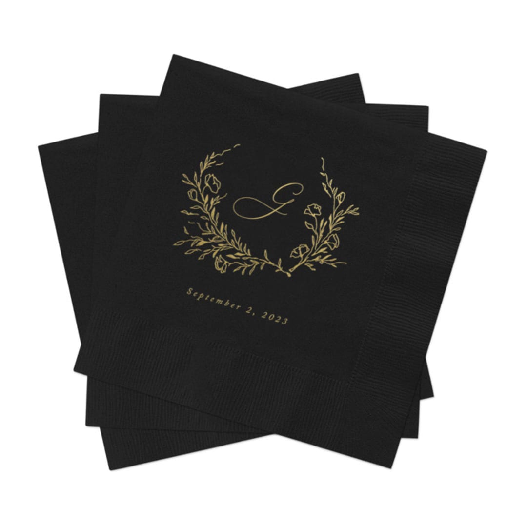 "Botanical Wedding Cocktail Napkins, Pack of 200" - Napkins in multicolorassorted-colors by Studio Lavender