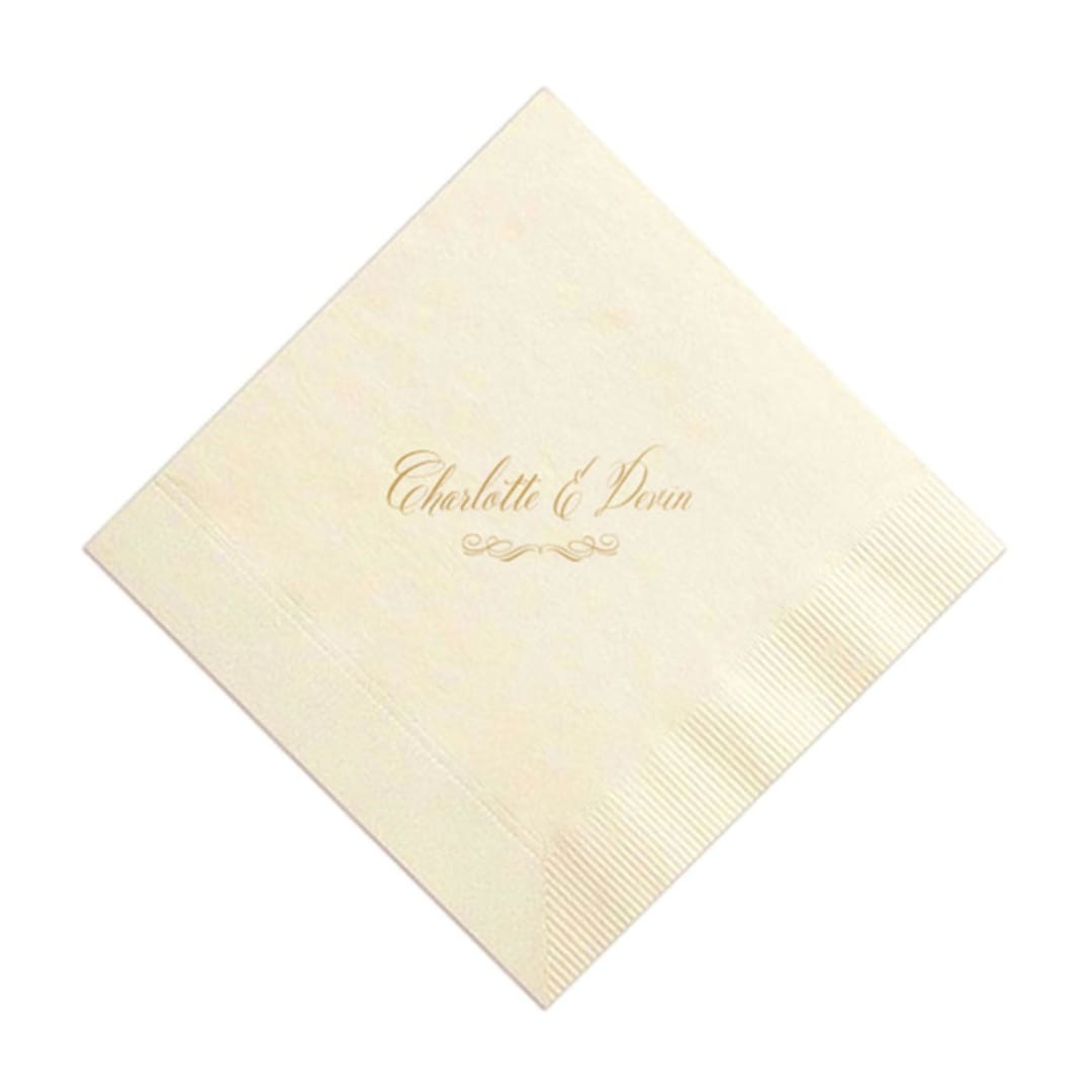 "Classic Script Royal Flourish Napkin, set of 50" - Napkins in white by ForYourParty
