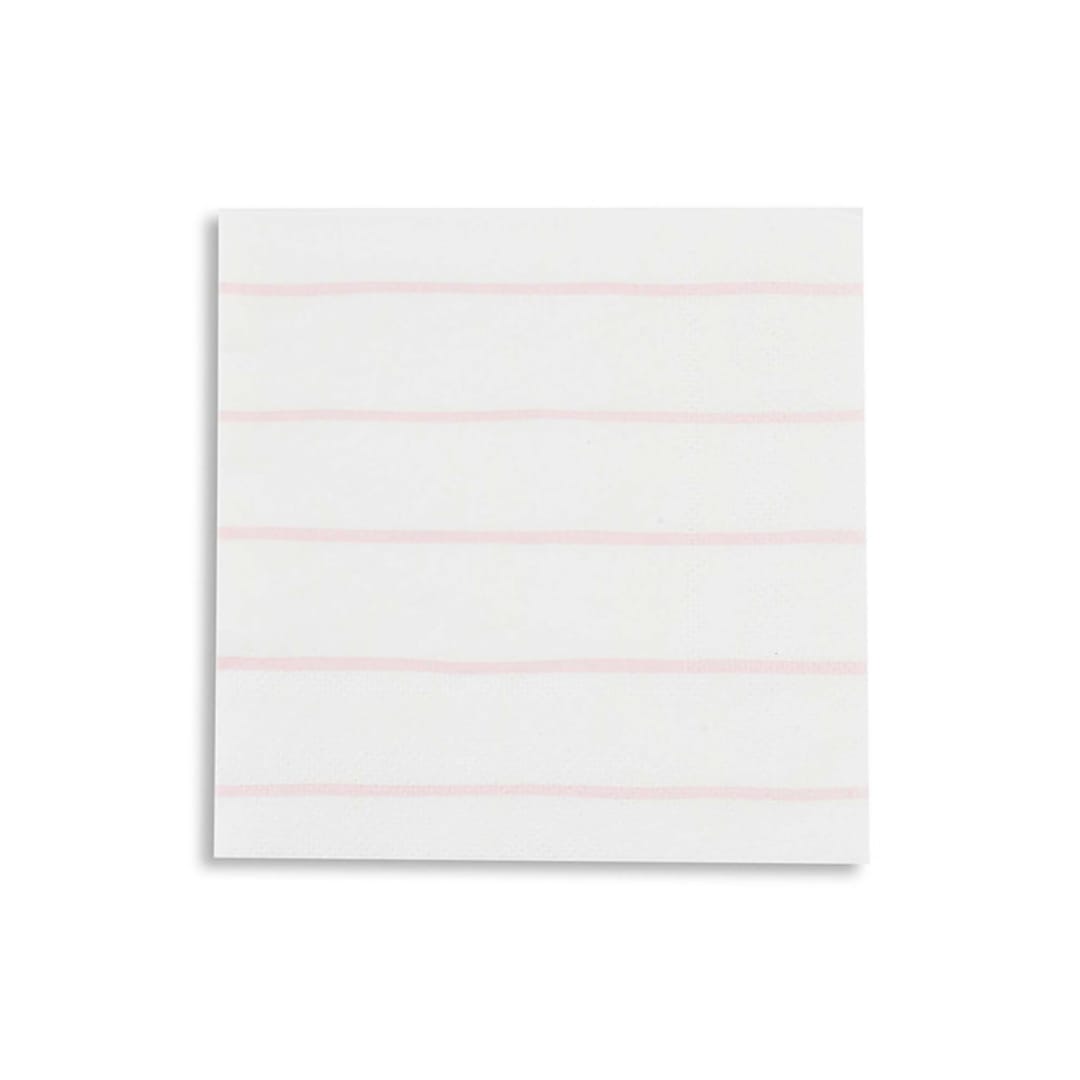 "Blush Frenchie Stripes Petite Napkins" - Napkins in pink by Jollity and Co