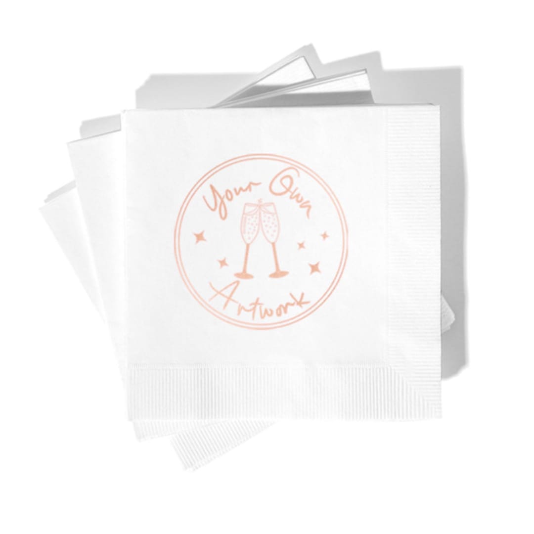 "Custom Art Napkin, cocktail size, set of 100" - Napkins in white by ForYourParty