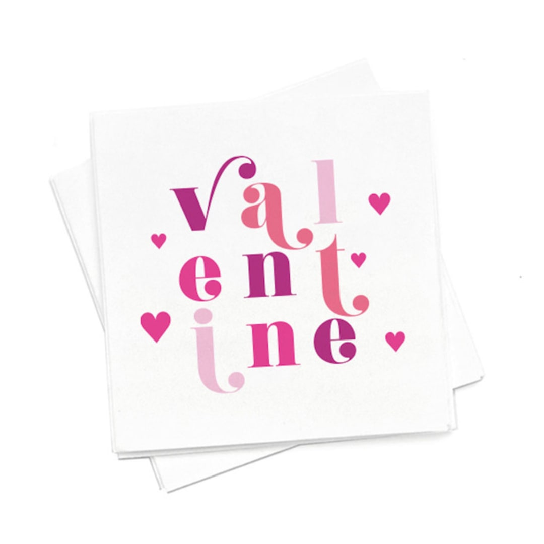 "Valentine Party Napkin Pack, cocktail size, pack of 20" - Napkins in multicolor by ForYourParty