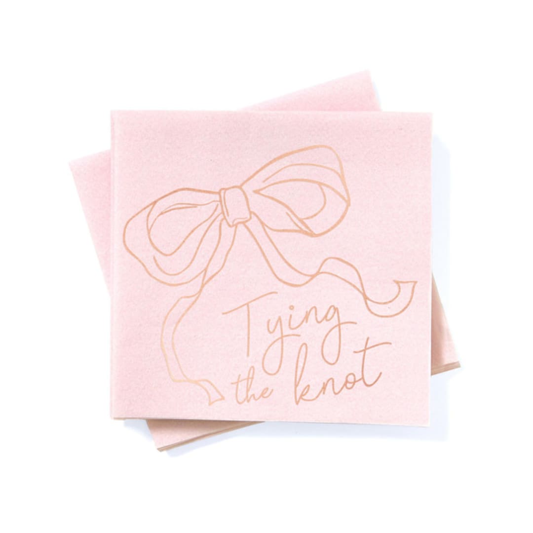 "Tying The Knot Napkin Pack in Pink, set of 20" - Napkins in pink by ForYourParty