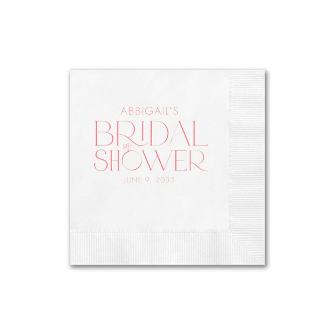 "Adorned Bridal Shower Personalized Napkin" - Napkins in white by Papel Custom Design