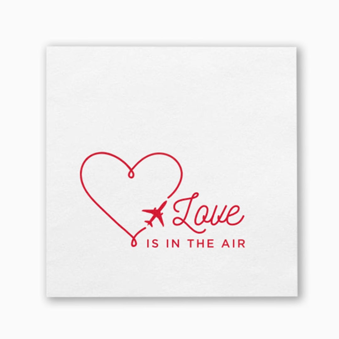 "Love is in the Air Napkin, cocktail size, set of 100" - Napkins in white by ForYourParty