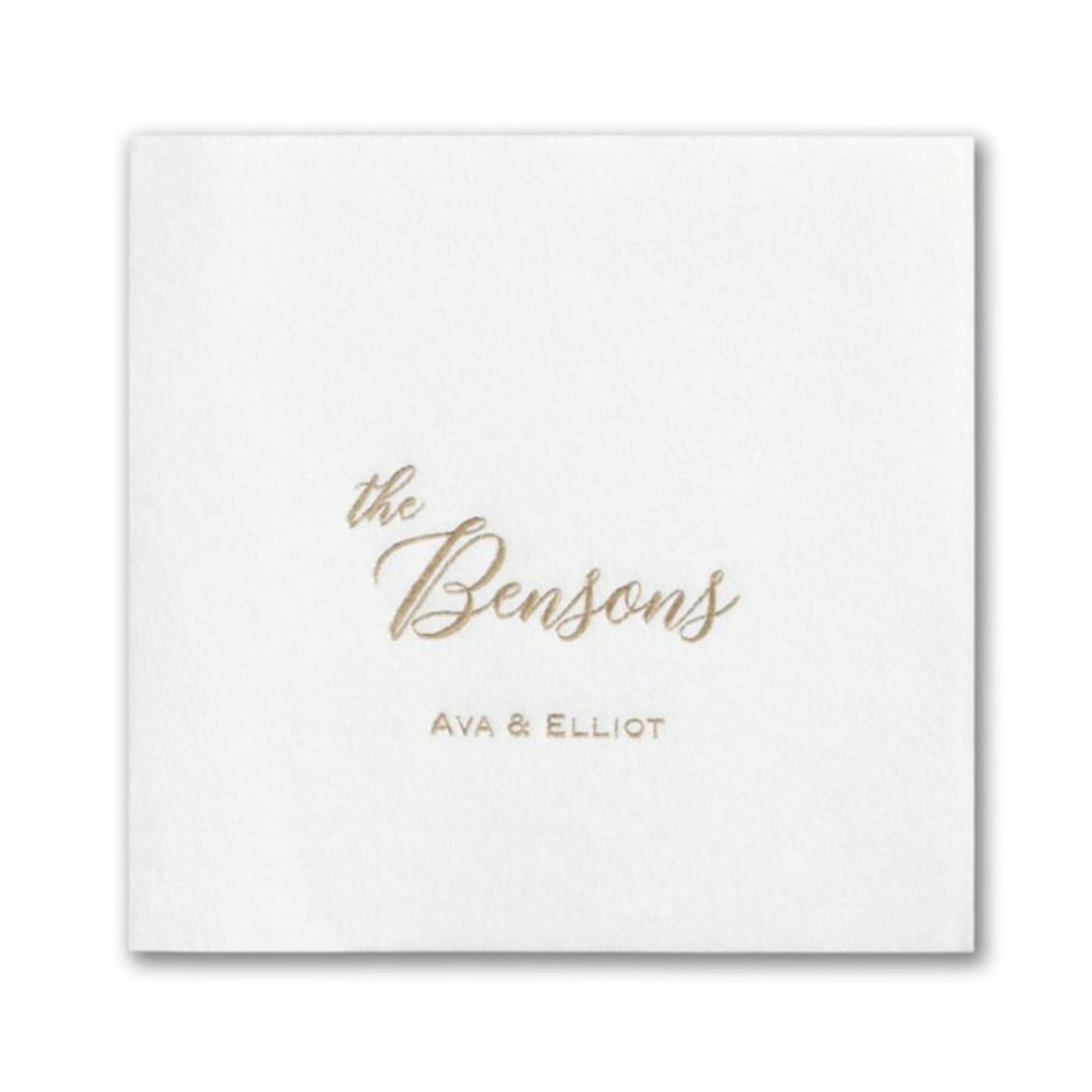 "Custom Personally Your Own Premium Napkin - Beverage - Pack of 100" - Napkins in white by Papel Custom Design