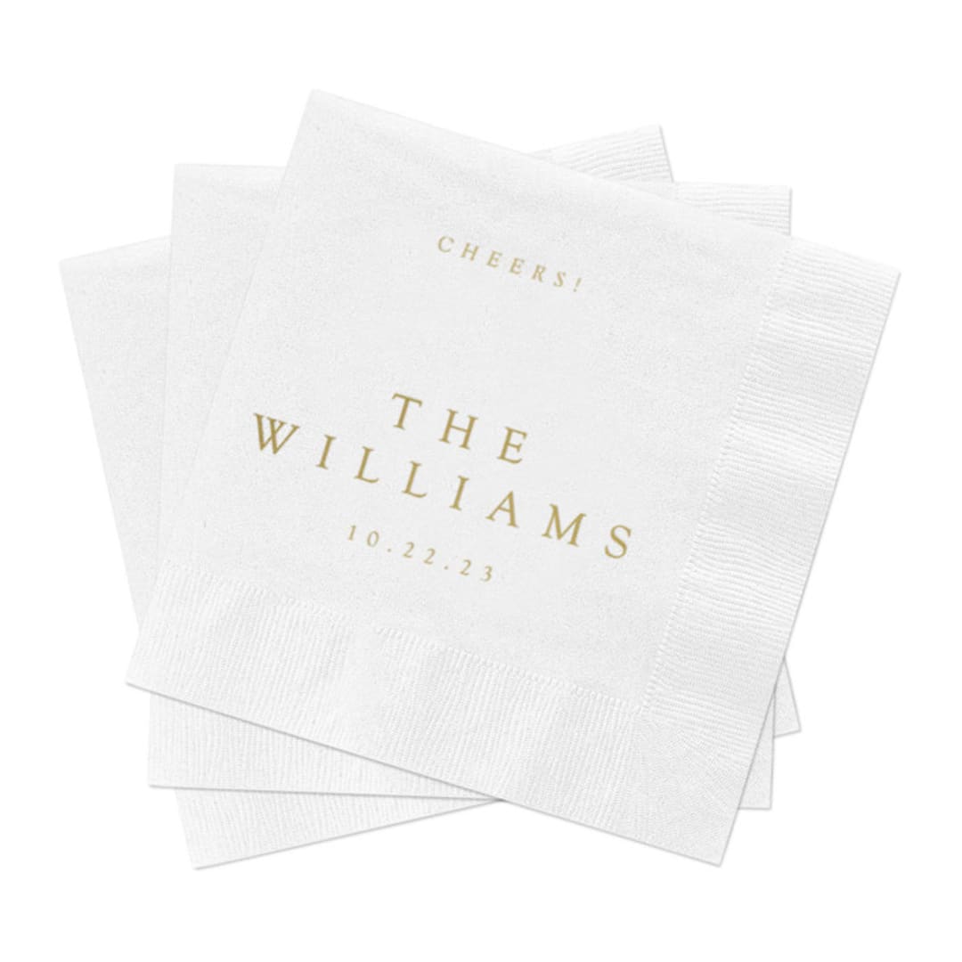 "Minimal Wedding Cocktail Napkins, Pack of 200" - Napkins in multicolorassorted-colors by Studio Lavender