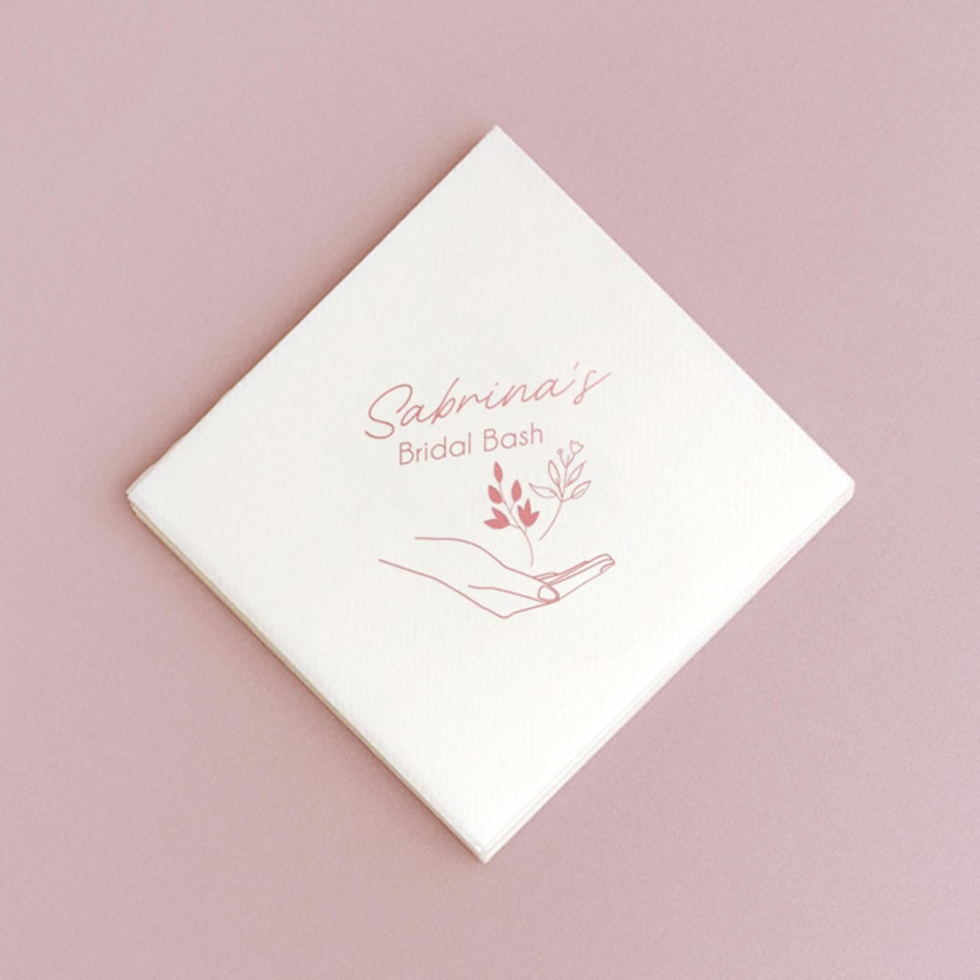 "Floral Bridal Bash Napkin, cocktail size, set of 100" - Napkins in orange by ForYourParty