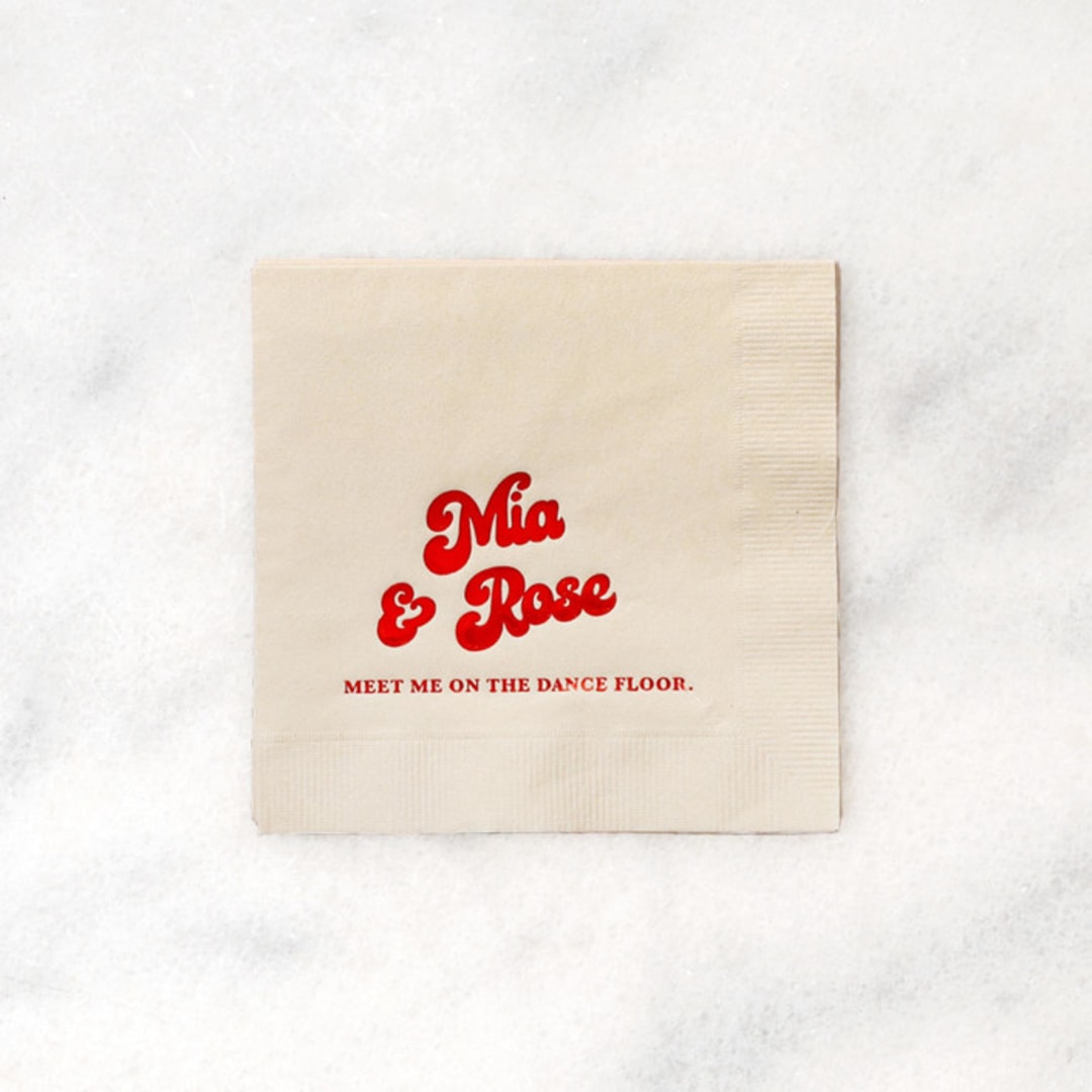 "Meet Me On The Dance Floor Napkin, cocktail size, set of 100" - Napkins in natural by ForYourParty