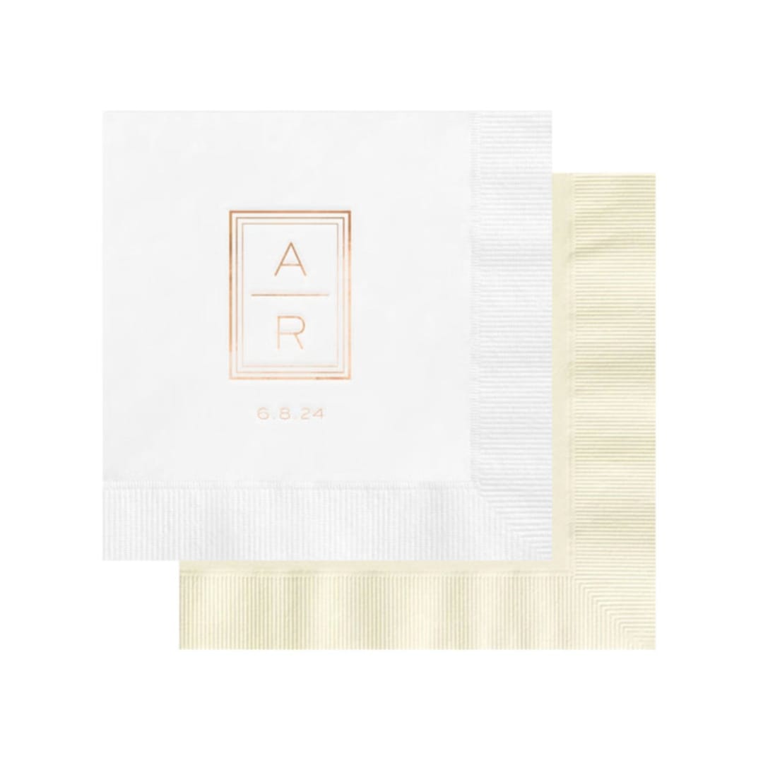 "Modern Monogram Custom Napkin - Pack of 100" - Napkins in multicolorassorted-colors by Papel Custom Design