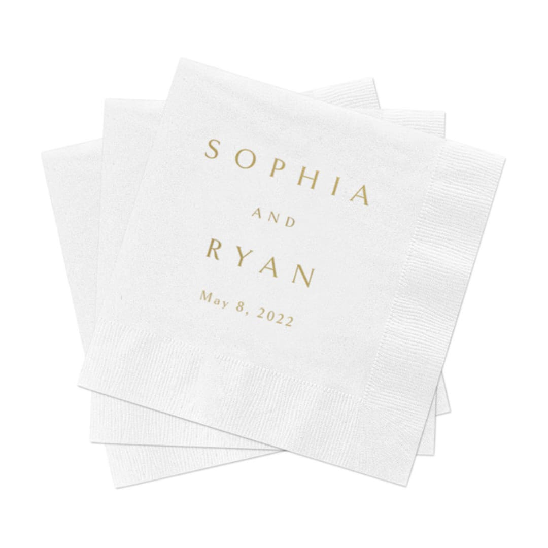 "Foil Wedding Cocktail Napkins, Pack of 200" - Napkins in multicolorassorted-colors by Studio Lavender