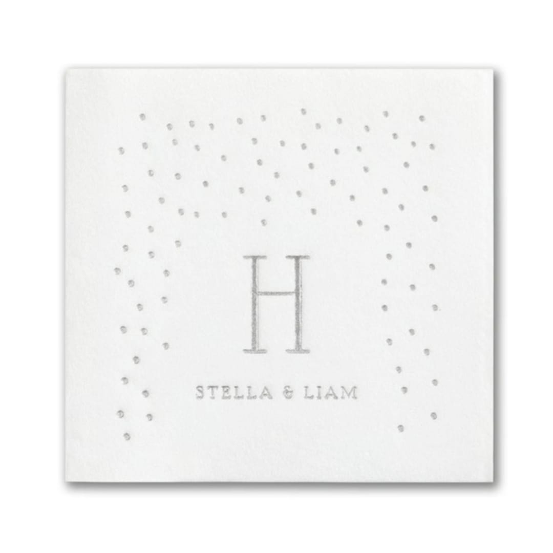 "Custom Simply Dots Premium Napkin - Beverage - Pack of 100" - Napkins in white by Papel Custom Design