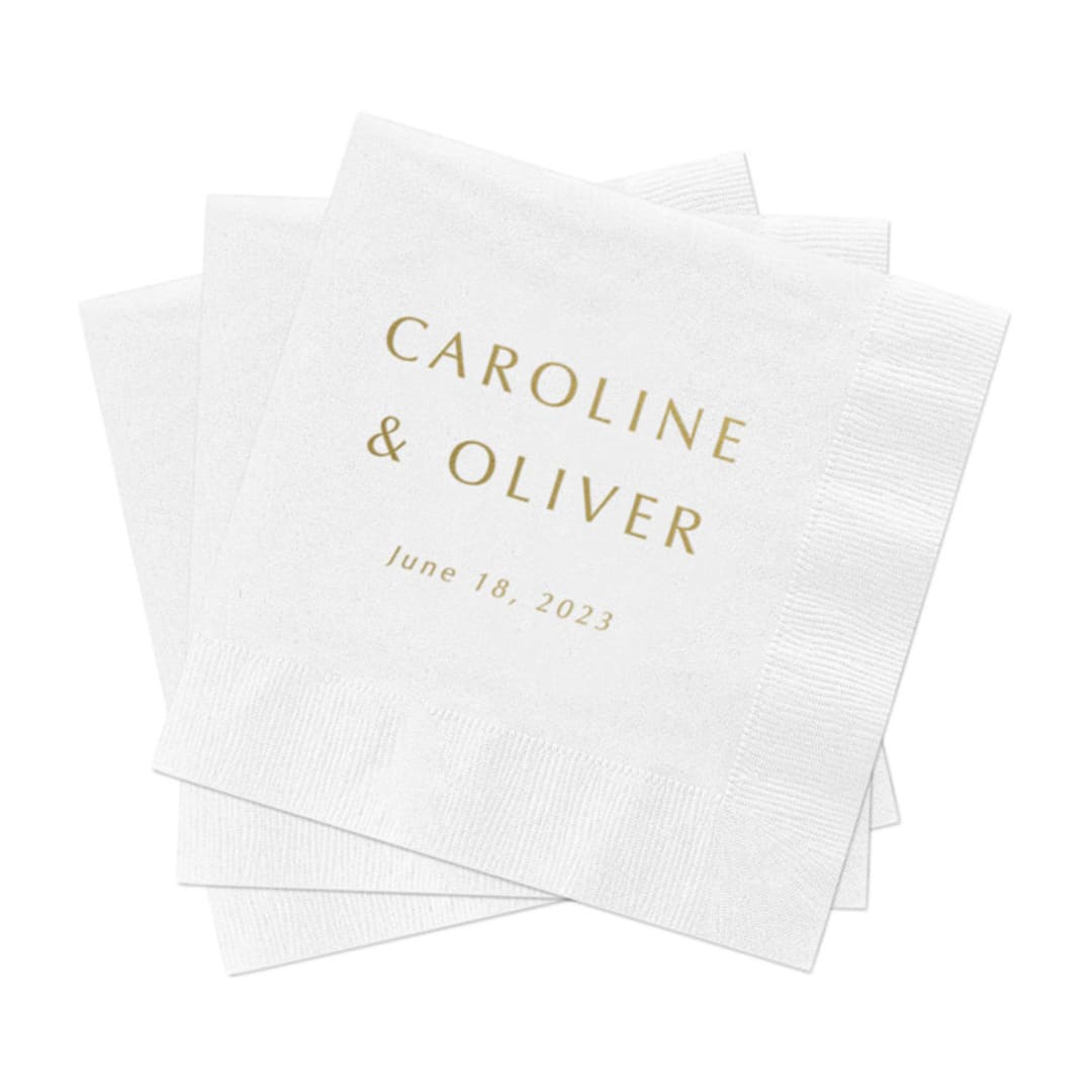 "Modern Wedding Cocktail Napkins, Pack of 200" - Napkins in multicolorassorted-colors by Studio Lavender