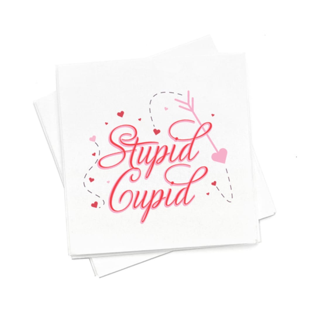 "Stupid Cupid Napkin Pack, cocktail size, pack of 20" - Napkins in multicolor by ForYourParty