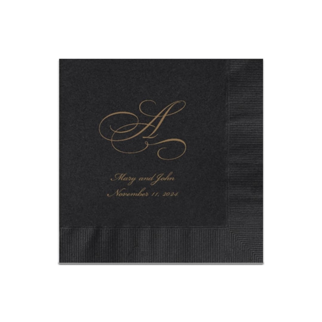 "Script Monogram Custom Napkin - Pack of 100" - Napkins in multicolorassorted-colors by Papel Custom Design