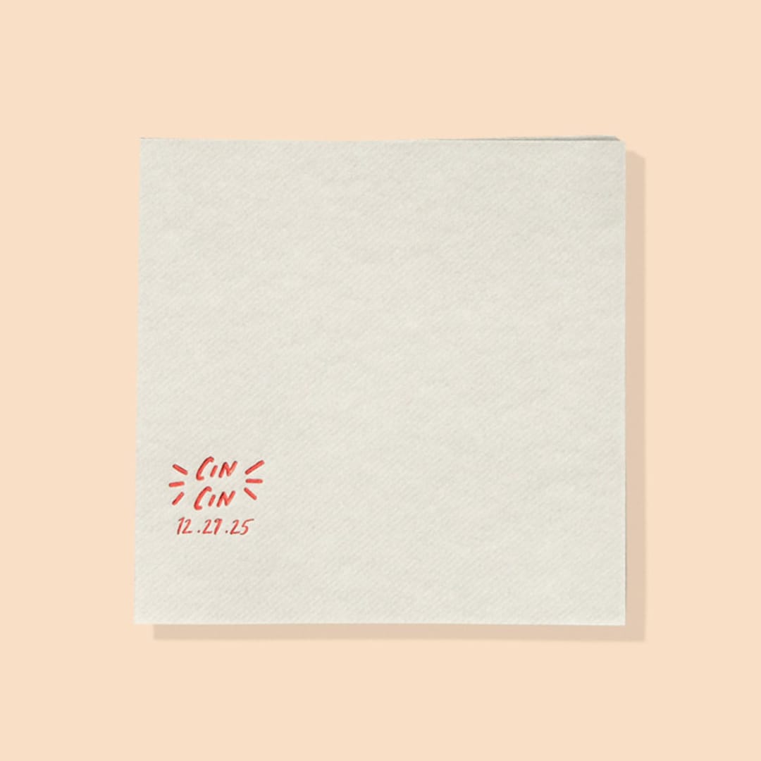 "Custom Cin Cin Napkin, cocktail size, set of 100" - Napkins in white by ForYourParty