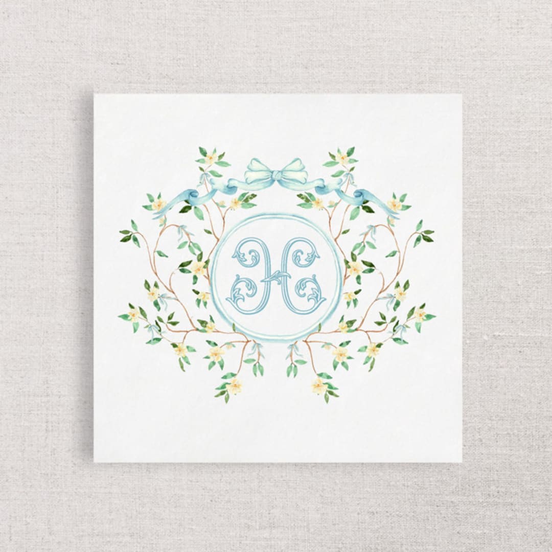"Magnolia Crest Custom Napkins" - Napkins in multicolorassorted-colors by Papel Custom Design