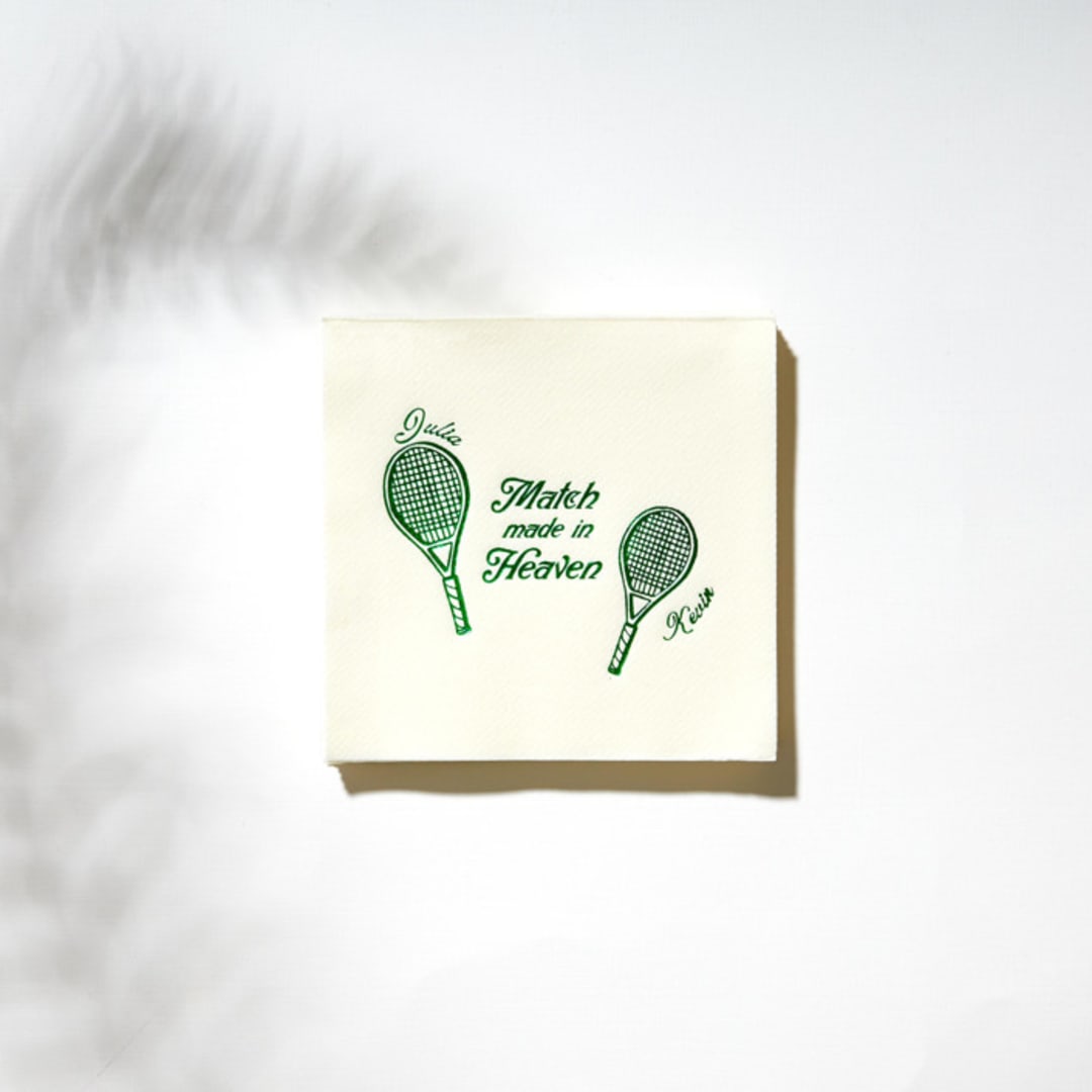 "Match Made in Heaven Tennis Napkin, set of 50" - Napkins in white by ForYourParty