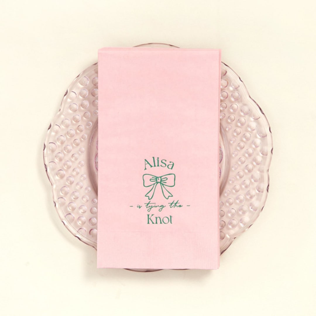 "Romantic Bow Bridal Shower Napkin, guest towel, set of 100" - Napkins in pink by ForYourParty