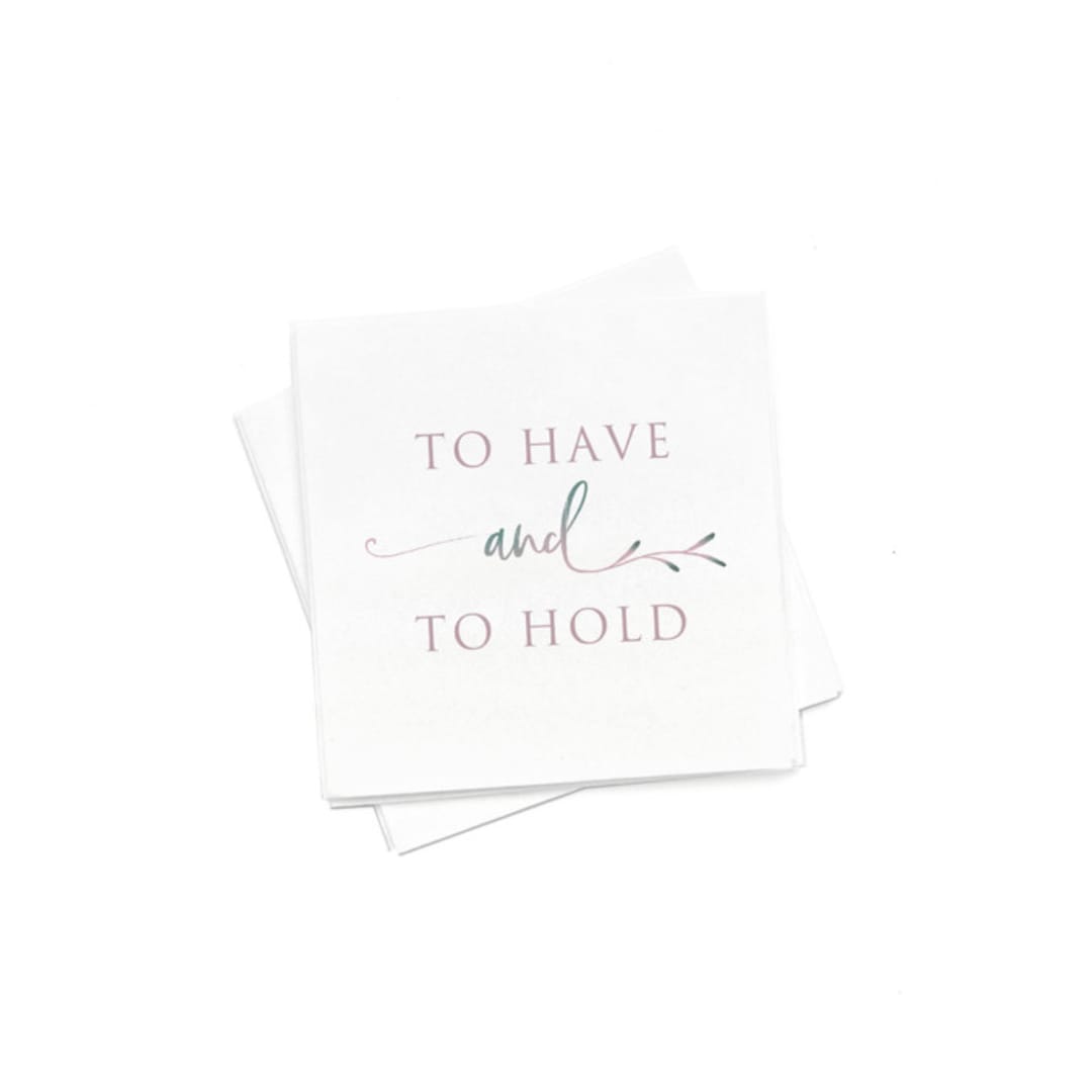 "To Have and To Hold Napkin Pack, cocktail size, pack of 50" - Napkins in white by ForYourParty