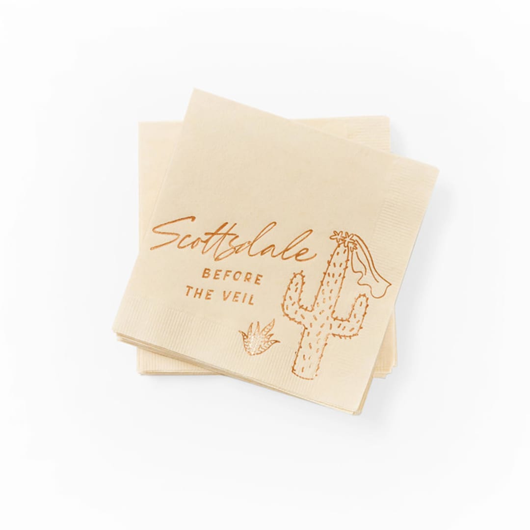 "Scottsdale Before the Veil Napkin Pack, cocktail size, pack of 50" - Napkins in copper by ForYourParty