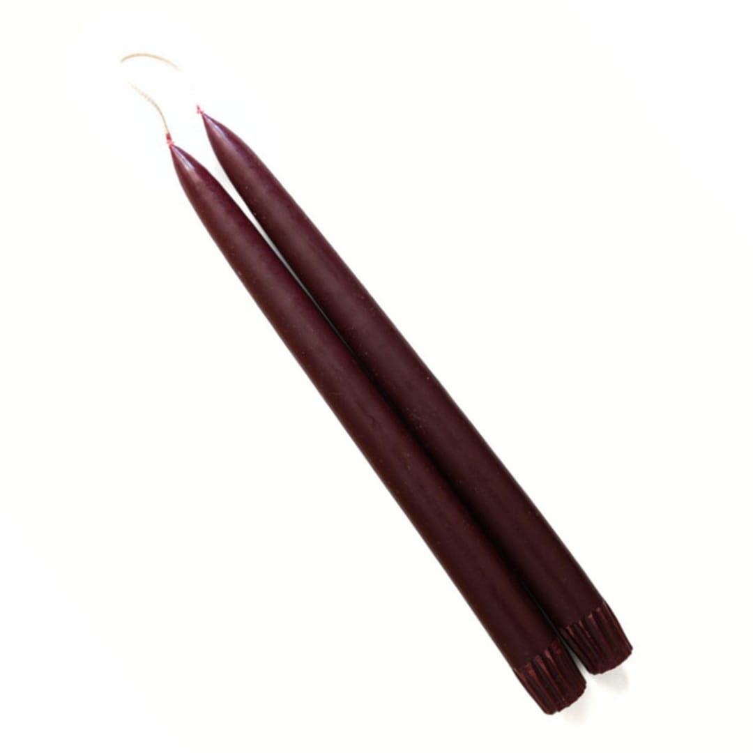 "The 11 Inch Hand-Dipped Taper Candle in Burgundy" - Candles in red by Millstream Home