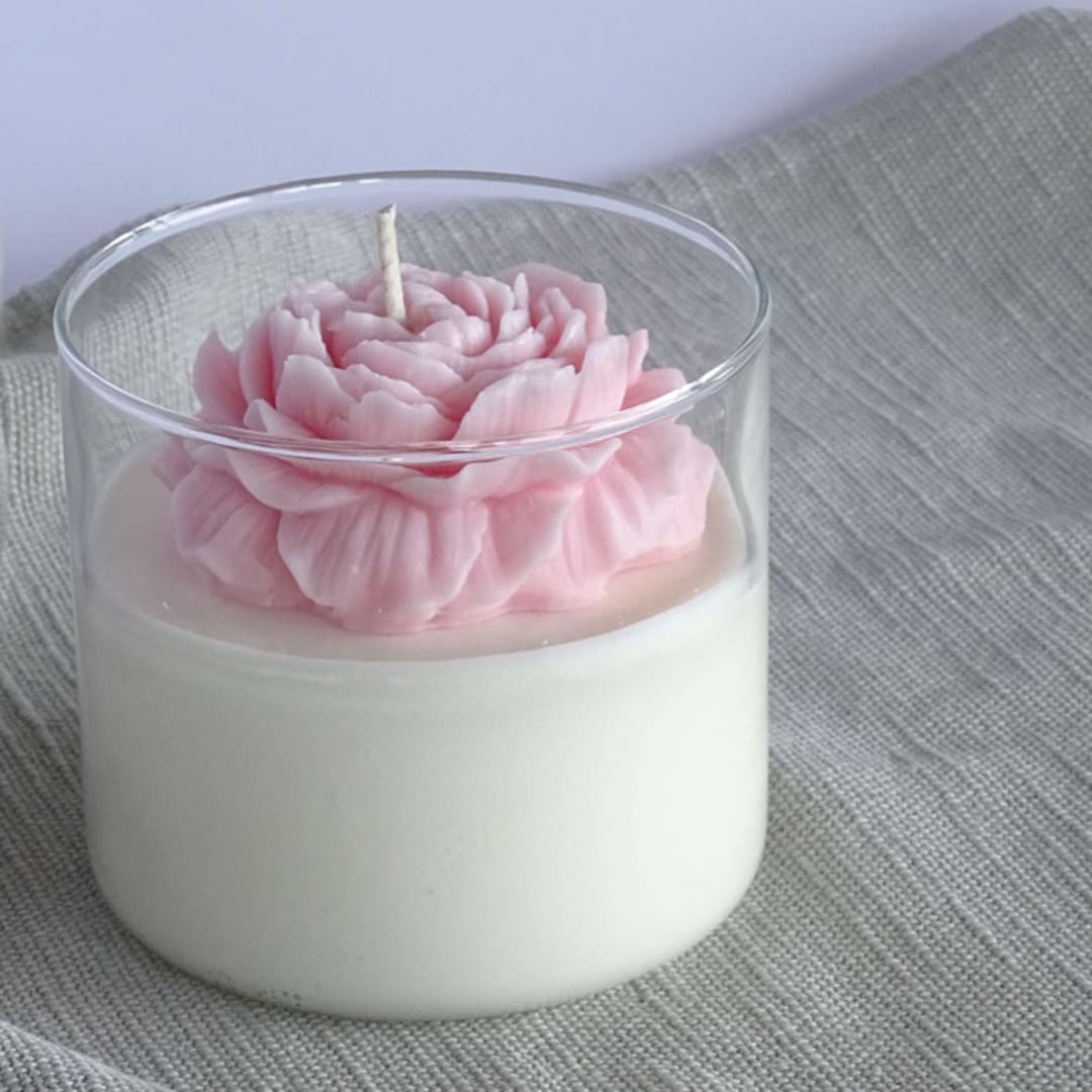 Clear Peony Candle (Pink)