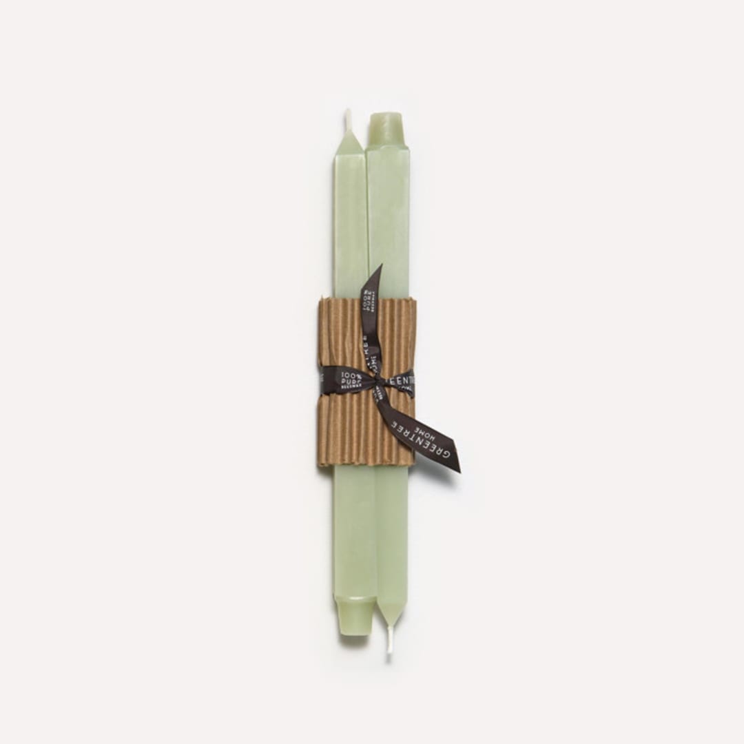 "12" Square Tapers (pair) Celadon" - Candles in green by Jessie Green