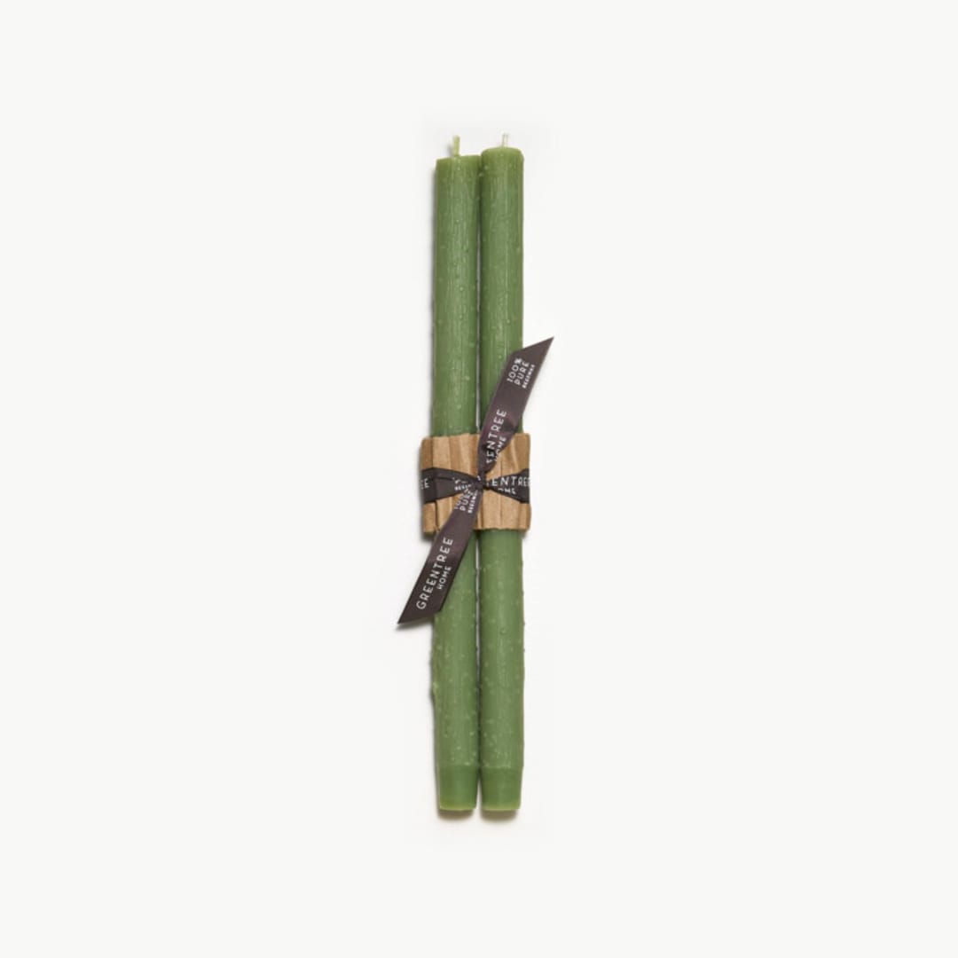 "12" Twig Tapers (pair) Sage" - Candles in green by Jessie Green
