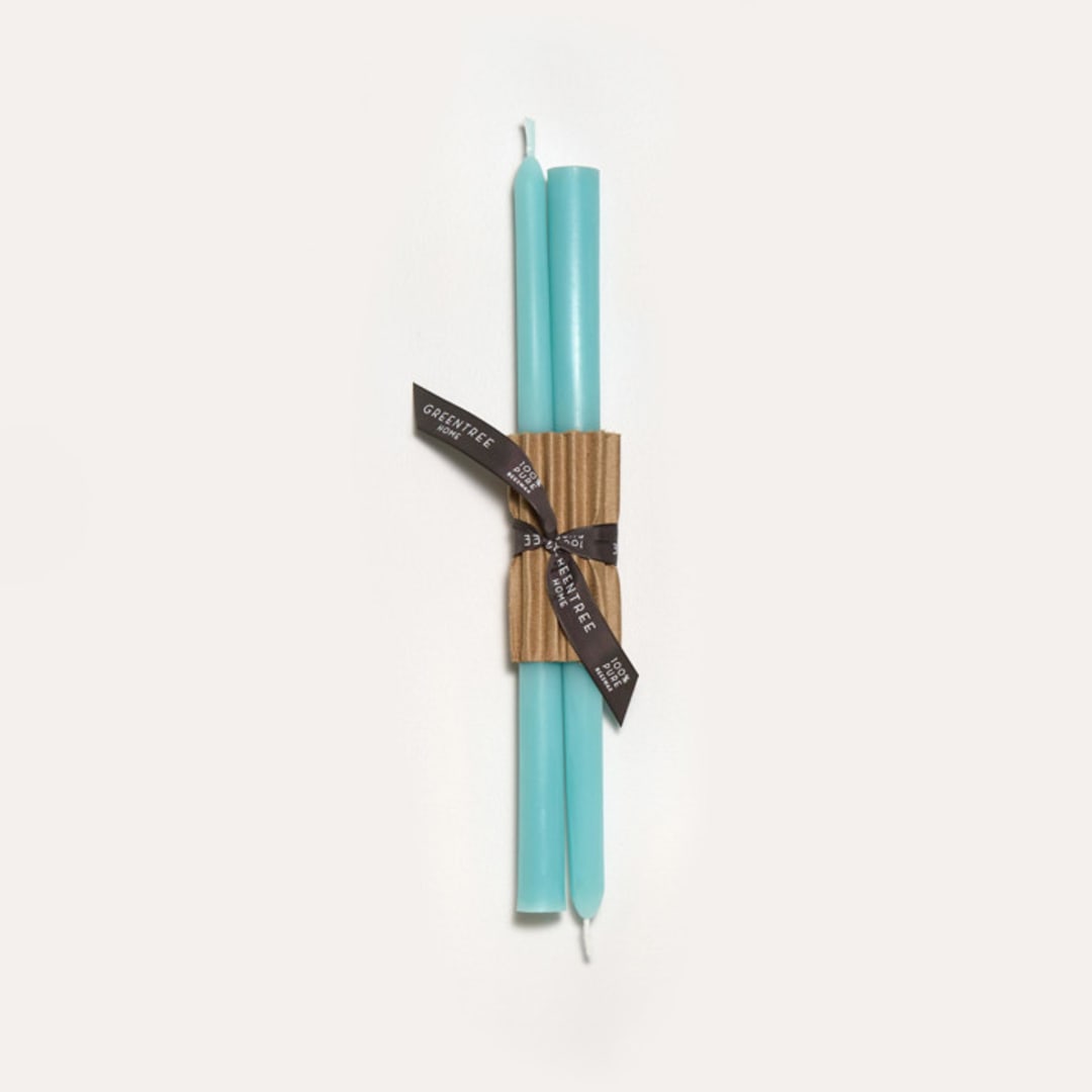 "12" Everyday Tapers (pair) Robin's Egg Blue" - Candles in blue by Jessie Green